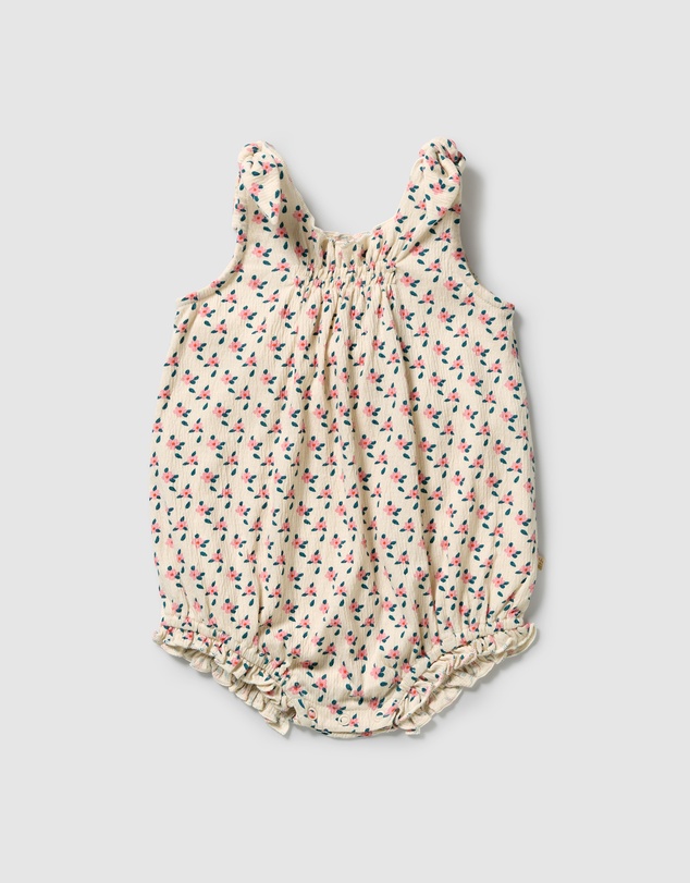 Wilson & Frenchy - Little Blossom Organic Crinkle Tie Playsuit - Babies