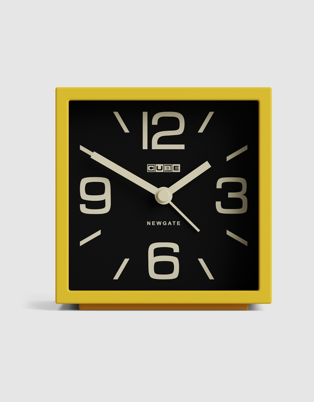 Newgate - Newgate Cube Mantel Clock-Citrus Yellow