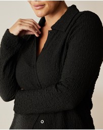 Atmos&Here Curvy - Sumi Textured Long Sleeve Top