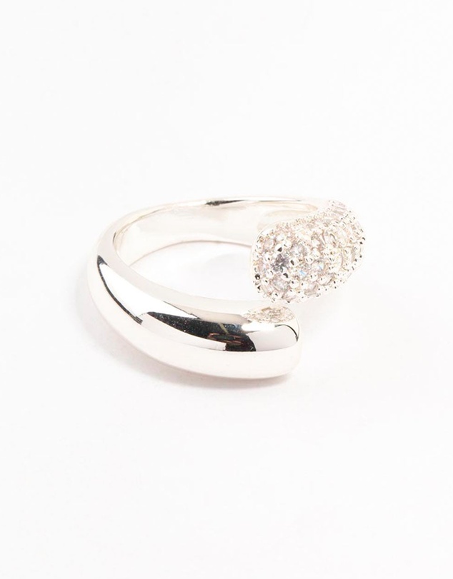 Lovisa - Silver Plated Pave Wrapped Cubic Zirconia Ring