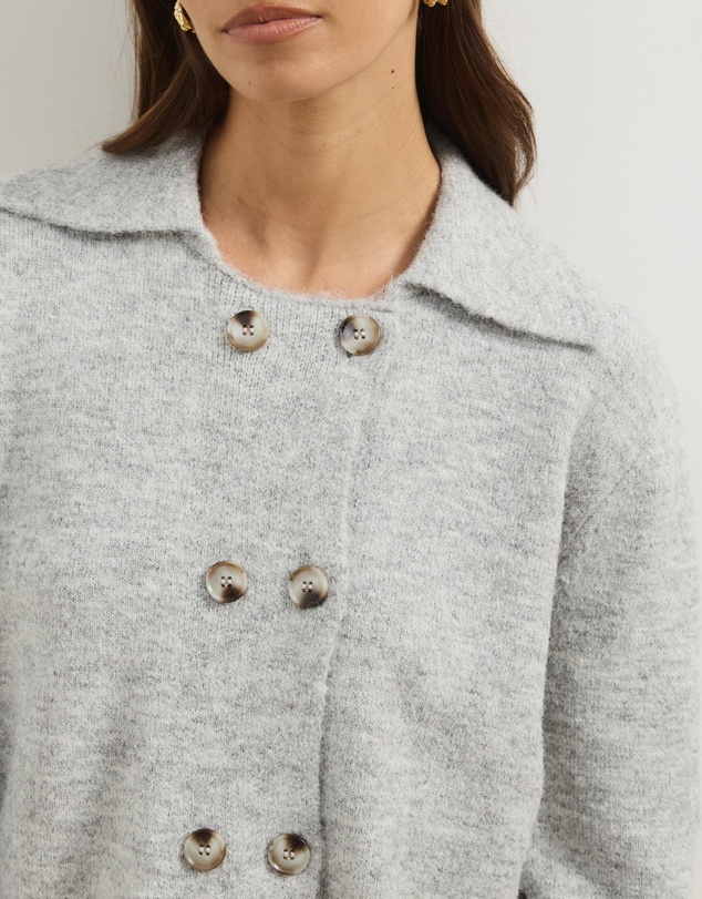 Atmos&Here - Aspen Knit Wrap Cardigan With Collar