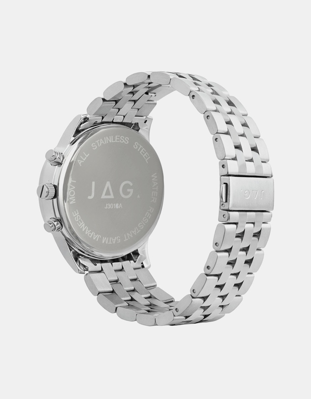 Jag - Albany Mens Blue Dial 45mm Silver Watch