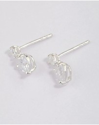 Lovisa - Sterling Silver Cubic Zirconia Heart Stud & Drop Earrings