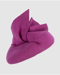 Max Alexander - Winter Fuchsia Felt Pillbox with Bow