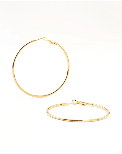 Lovisa - Gold Plated Surgical Steel Classic Hoop Earrings 60MM