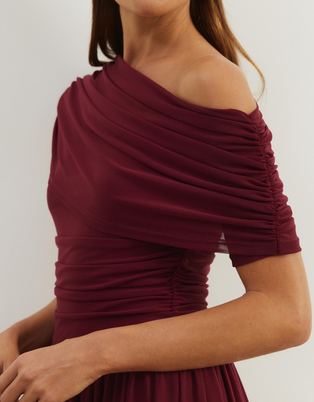 Atmos&Here - Winnie Off Shoulder Mesh Maxi Dress