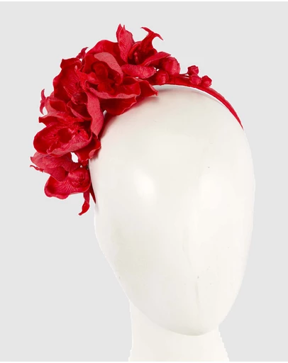 Max Alexander - Red Orchid Flower Fascinator