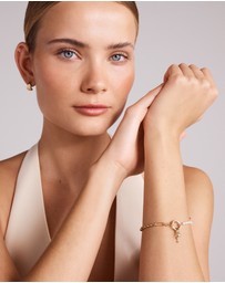Michael Hill - 3-3.5mm Cultured Freshwater Pearl Open Chain Bracelet in 10kt Yellow Gold