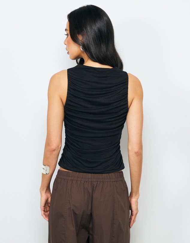 AERE - Dia Ruched Cupro Top