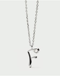 PDPAOLA - Initial 2026 F Silver Pendant Necklace