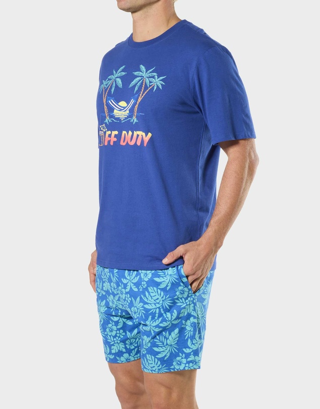 Mitch Dowd - Mitchdowd Mens Short Sleeve Pyjama Set in Off Duty Print