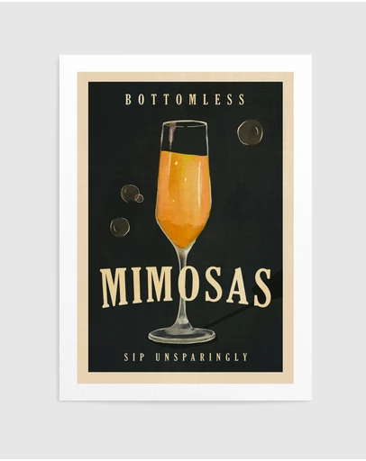 Olive et Oriel - Bottomless Mimosas Art Deco Cocktail Bar Art by The Whiskey Ginger Art Print