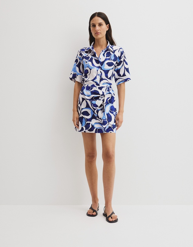 Country Road - Print Mini Linen Skirt