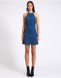 ONE TEASPOON - Electric Jungle Denim Mini Dress - Blue Animal