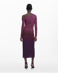 Desigual - Asymmetric T-shirt with psychedelic checks
