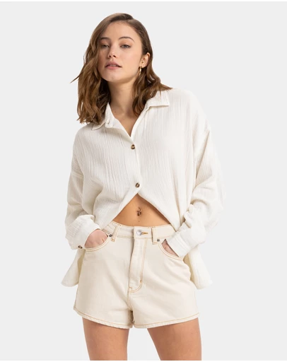 Roxy - Womens Chlo Natural Denim Shorts