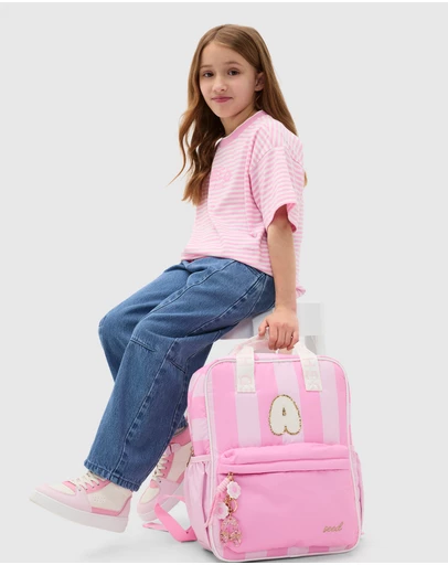 Seed Heritage - PINK STRIPE INITIAL BACKPACK