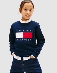 Tommy Hilfiger - Heritage Flag Applique Crew Neck Sweatshirt - Kids