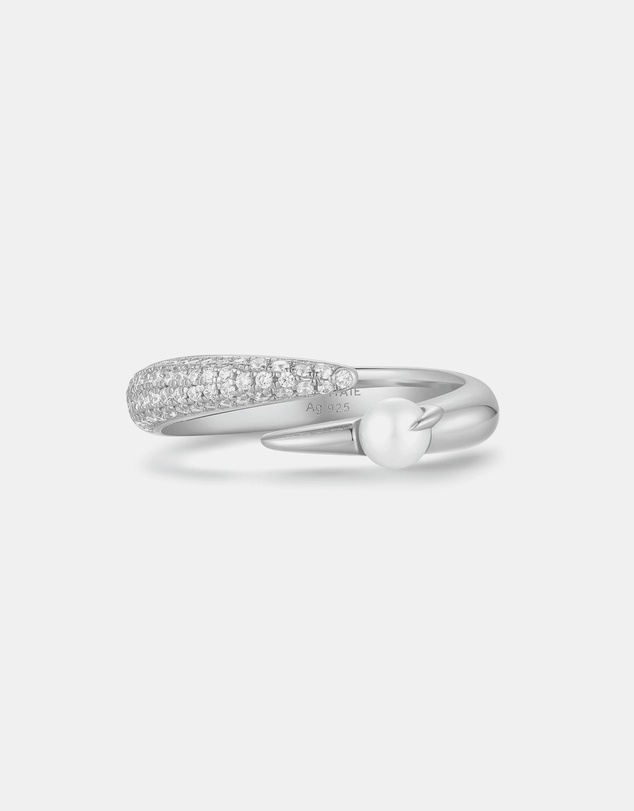 Ania Haie - Silver Sparkle Pearl Crossover Adjustable Ring