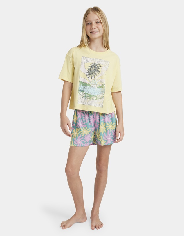 Roxy - Girls 8 to 16 Lekeito Break Printed Elastic Waist Shorts