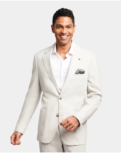 Brooksfield - Subtle Check Linen Blazer