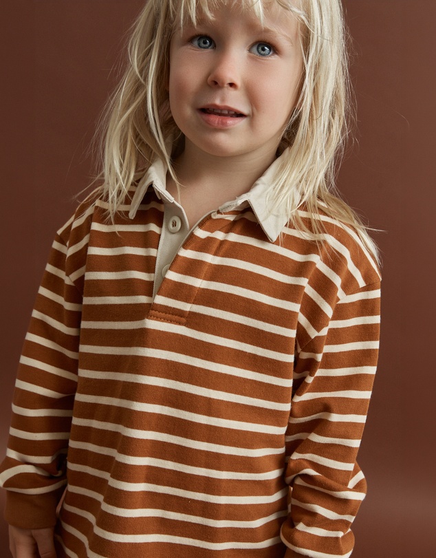 Rhythm - Stripe LS Rugby Polo - Kids