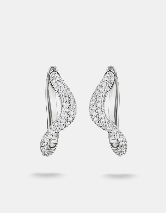THOMAS SABO - THOMAS SABO Wavy hoop earrings with zirconia