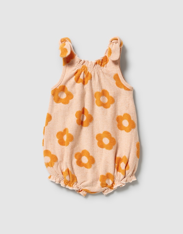 Wilson & Frenchy - Daisy Glow Organic Terry Tie Playsuit - Babies