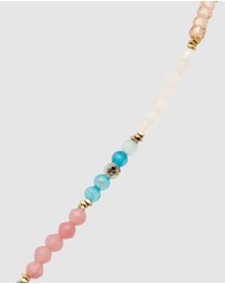 Elli Jewelry - Necklace Agate Beaded Summer 925 Sterling Silver Gold-Plated