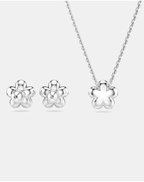 Swarovski - Ariana Grande X Swarovski Set, Crystal Pearl, Round Cut, Flower, White, Rhodium Plated
