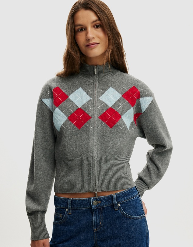 Cotton On - Lotus Cinched Zip Knit