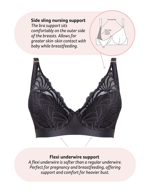 Hotmilk Maternity Lingerie - Warrior 2.0 Plunge Nursing Bra - Flexiwire