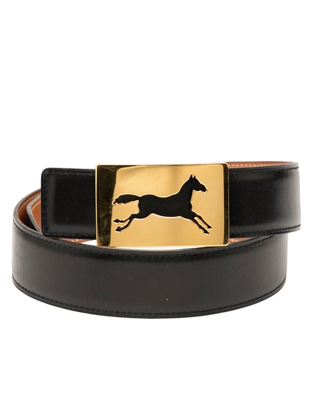 Pre-Loved by Azura Reborn - Pre-Loved Box Calf Horse Buckle Belt