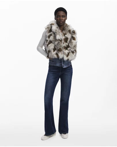 Desigual - Denim Faux Fur Vest