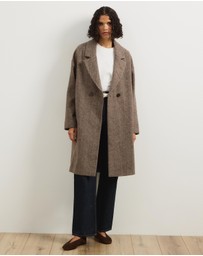 Atmos&Here - Estelle Textured Herringbone Coat