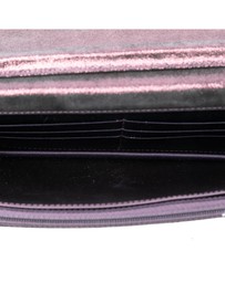 Pre-Loved by Azura Reborn - Pre-Loved Quilted Iridescent Lambskin Tartan Button Wallet On Chain