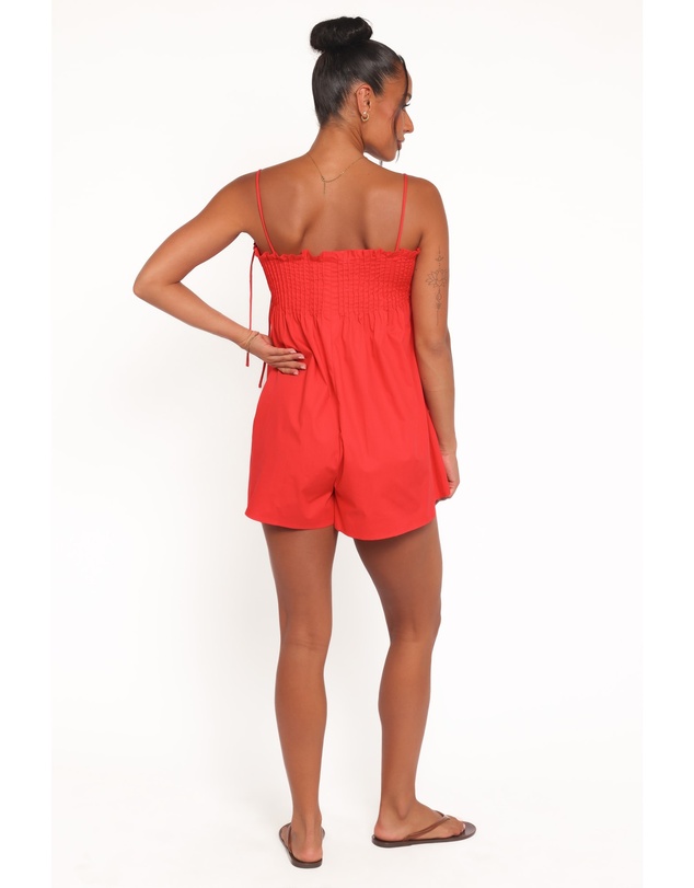 Petal & Pup - Liora Pleated Playsuit - Red