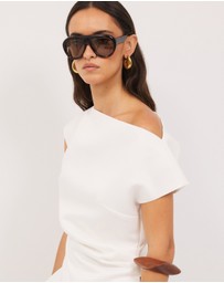 Calli - Marla Off-Shoulder Satin Top