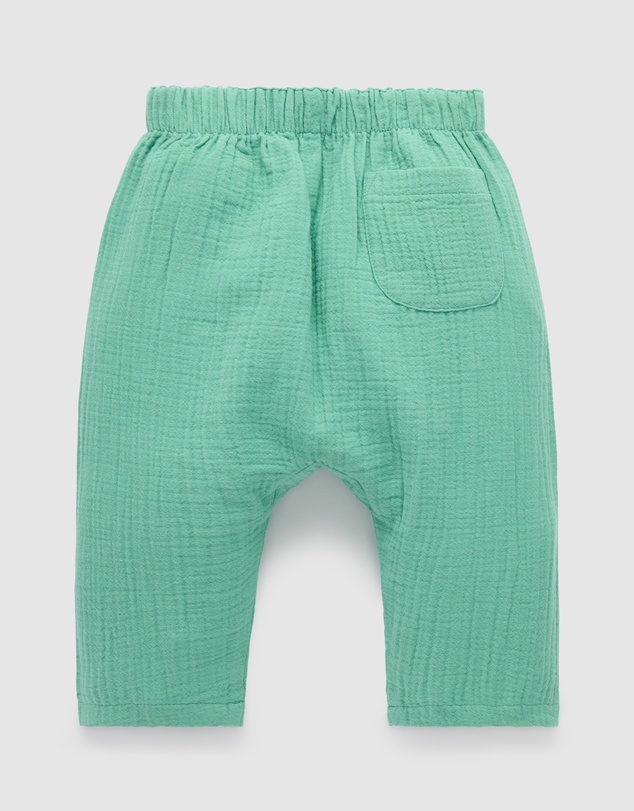 Purebaby - Slouchy Crinkle Cotton Pants -Kids-Babies