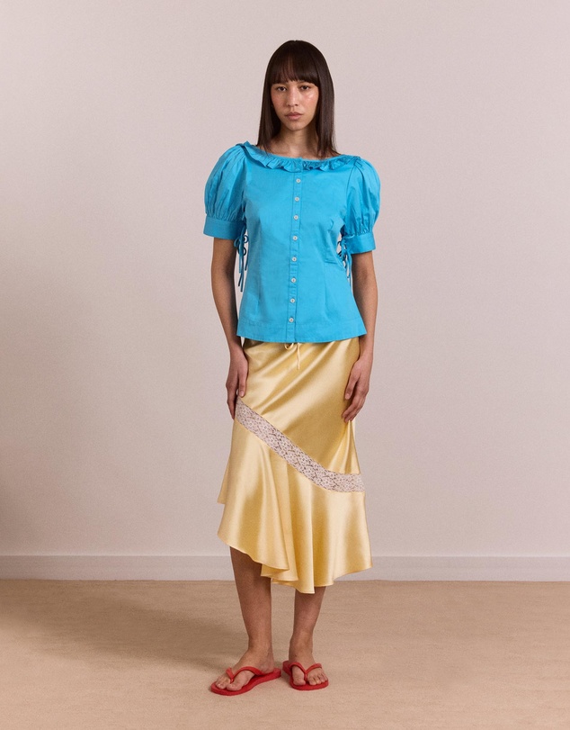 Damson Madder - Delphia Satin Midi Skirt
