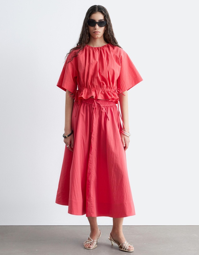 & Other Stories - Gathered Cotton-Blend Maxi Skirt