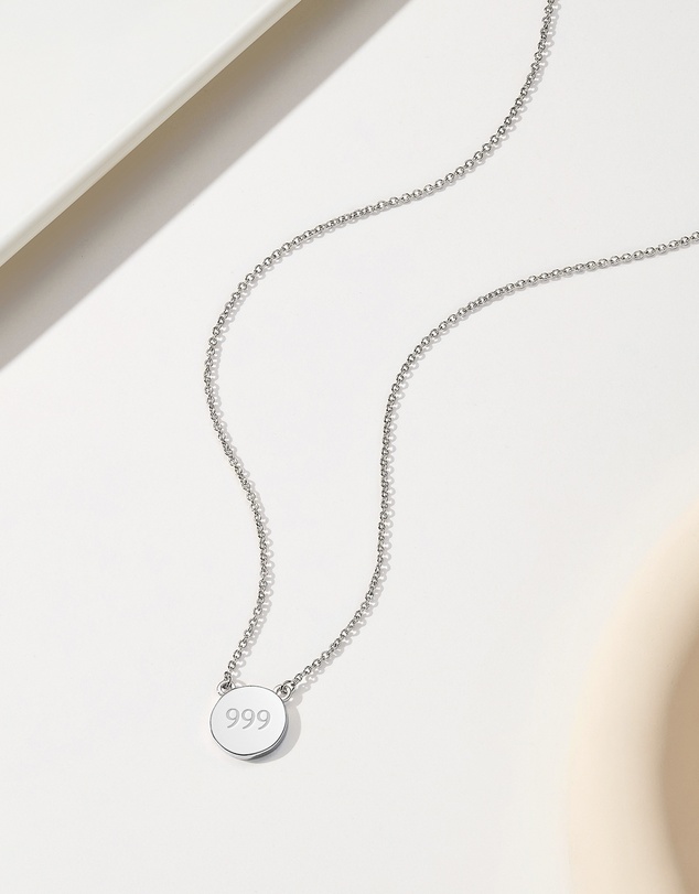 Mestige - Angel Number Necklace 999 - Silver Plated