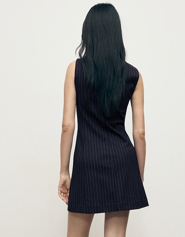 M.N.G - Boat-Neck Pinstripe Dress