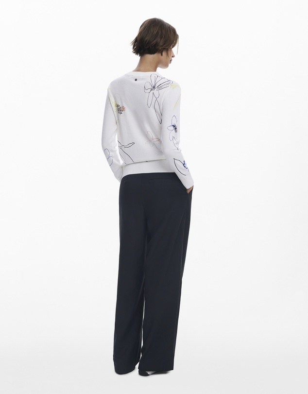 Desigual - Fine sweater with floral strokes