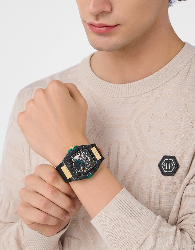 Philipp Plein - The $Keleton 2.0 - 44mm Black Dial and Silicone Strap