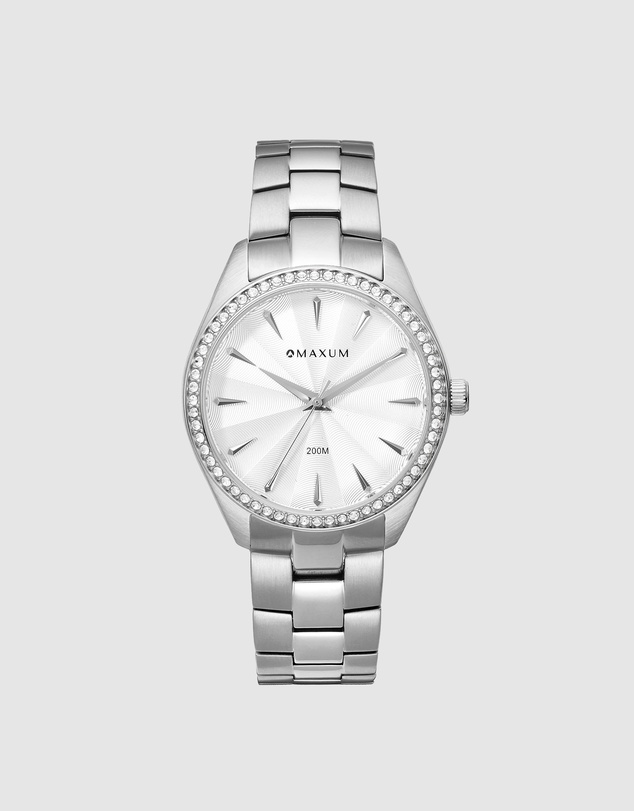 Maxum - Sydney - White Dial & Silver Tone Case & Bracelet