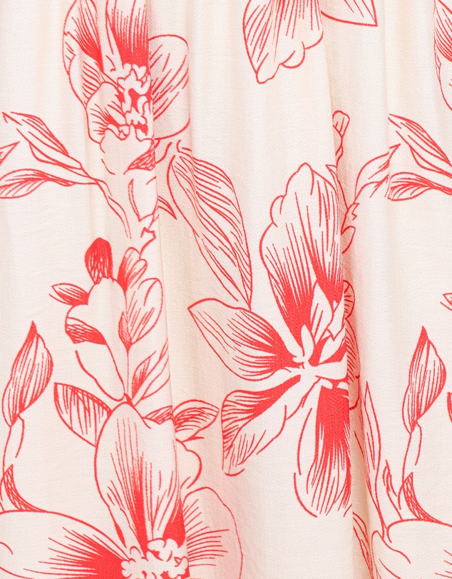 Petal & Pup - Avania Strapless Midi Dress - Red Floral