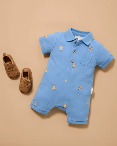 Purebaby - Polo Growsuit-Kids-Babies