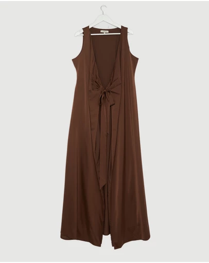 Revibe - Repaired CHANCERY Lani Sleeveless Wrap Maxi Dress - AU 16