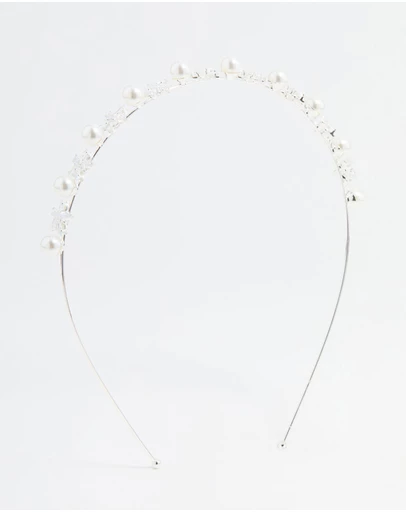 Lovisa - Silver Pearl Flower Headband